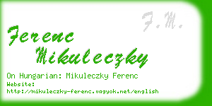 ferenc mikuleczky business card